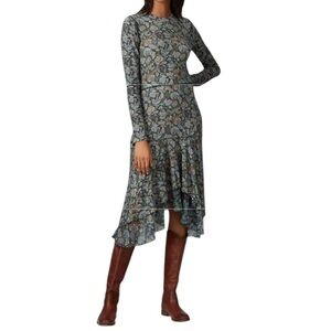See by Chloé Multi Green Floral Wool Blend Dress